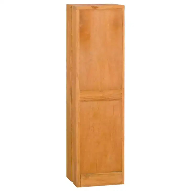 vidaXL Solid Teak Wood Bookshelf  Retro Style Freestanding 2-Shelf Organizer for Living Room, Study, Office - Brown, 11.8x11.8x43.3