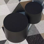 Okak Modern Nesting Coffee Table Set of 2, Cylinder Wood Grain End Side Tables for Living Room Office Balcony Yard
