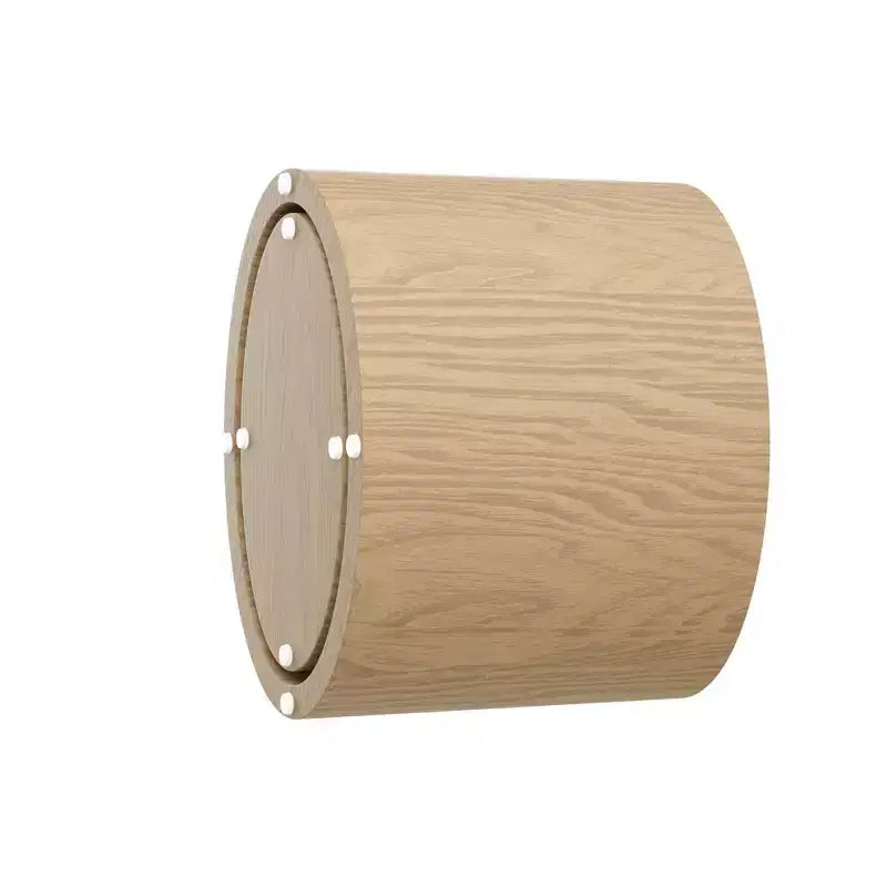 Okak Modern Nesting Coffee Table Set of 2, Cylinder Wood Grain End Side Tables for Living Room Office Balcony Yard