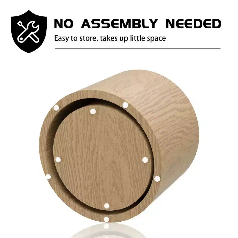 Okak Modern Nesting Coffee Table Set of 2, Cylinder Wood Grain End Side Tables for Living Room Office Balcony Yard