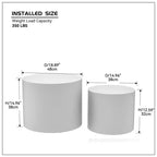 Okak Modern Nesting Coffee Table Set of 2, Cylinder Wood Grain End Side Tables for Living Room Office Balcony Yard