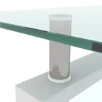 Okak Elegant Rectangle Glass Coffee Table, Modern Side Center Tables 2-Tier Clear Coffee Table for Living Room