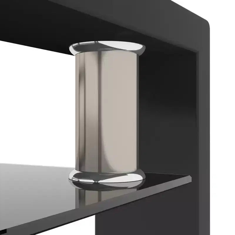 Okak Elegant Rectangle Glass Coffee Table, Modern Side Center Tables 2-Tier Clear Coffee Table for Living Room