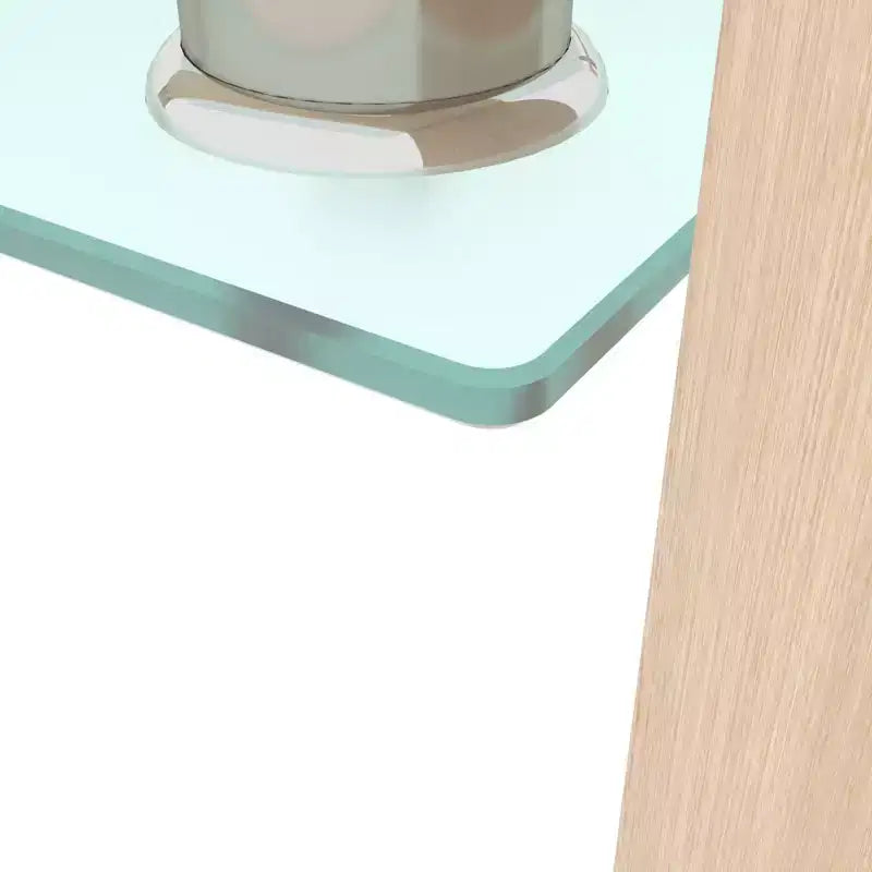 Okak Elegant Rectangle Glass Coffee Table, Modern Side Center Tables 2-Tier Clear Coffee Table for Living Room