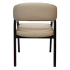 LeisureMod Cali U-Shaped Dining Arm Chairs, Set of 2, Leather Upholstery with Open-Back Design for Modern Kitchen, Dining Room, Cafe, Bistro