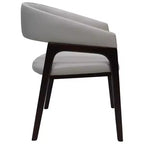 LeisureMod Cali U-Shaped Dining Arm Chairs, Set of 2, Leather Upholstery with Open-Back Design for Modern Kitchen, Dining Room, Cafe, Bistro