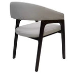 LeisureMod Cali U-Shaped Dining Arm Chairs, Set of 2, Leather Upholstery with Open-Back Design for Modern Kitchen, Dining Room, Cafe, Bistro