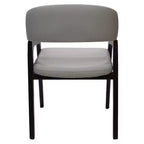 LeisureMod Cali U-Shaped Dining Arm Chairs, Set of 2, Leather Upholstery with Open-Back Design for Modern Kitchen, Dining Room, Cafe, Bistro