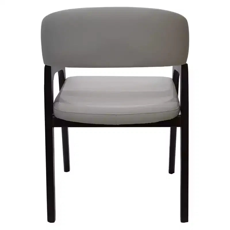 LeisureMod Cali U-Shaped Dining Arm Chairs, Set of 2, Leather Upholstery with Open-Back Design for Modern Kitchen, Dining Room, Cafe, Bistro