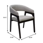 LeisureMod Cali U-Shaped Dining Arm Chairs, Set of 2, Leather Upholstery with Open-Back Design for Modern Kitchen, Dining Room, Cafe, Bistro