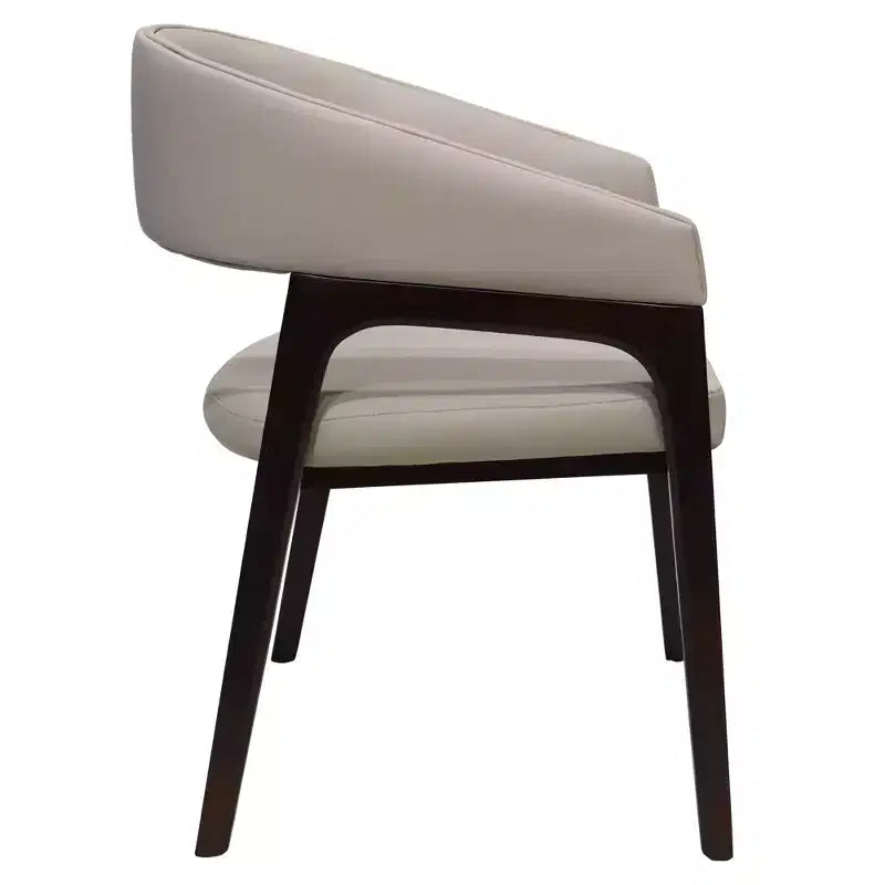 LeisureMod Cali U-Shaped Dining Arm Chairs, Set of 2, Leather Upholstery with Open-Back Design for Modern Kitchen, Dining Room, Cafe, Bistro