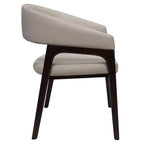 LeisureMod Cali U-Shaped Dining Arm Chairs, Set of 2, Leather Upholstery with Open-Back Design for Modern Kitchen, Dining Room, Cafe, Bistro