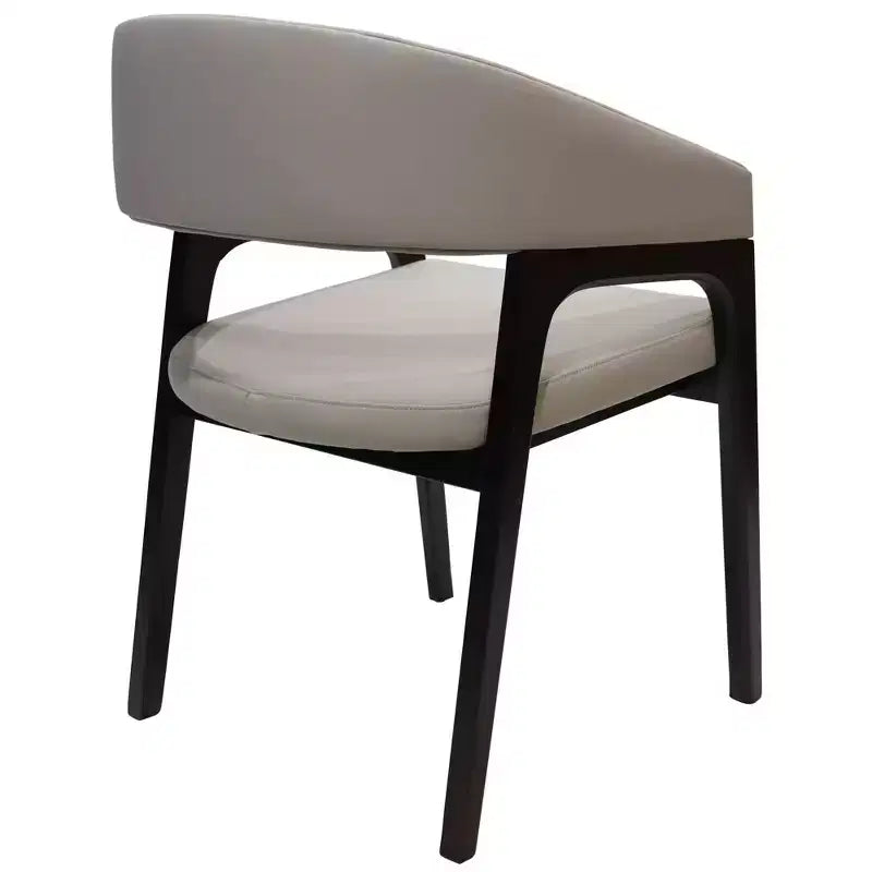 LeisureMod Cali U-Shaped Dining Arm Chairs, Set of 2, Leather Upholstery with Open-Back Design for Modern Kitchen, Dining Room, Cafe, Bistro