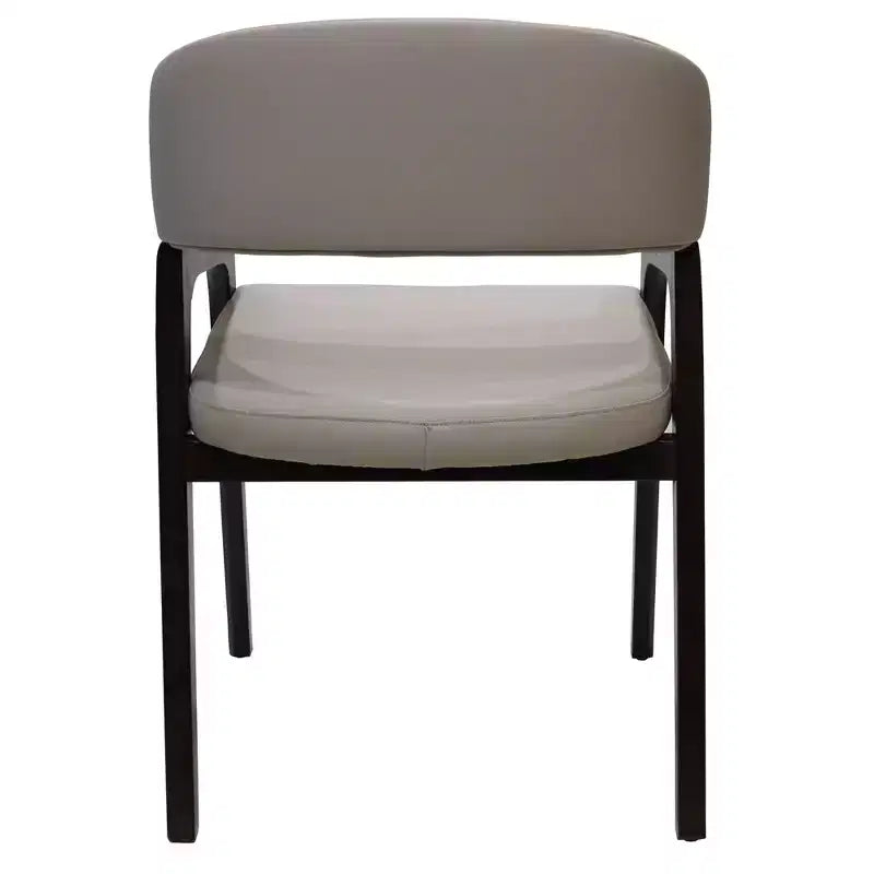LeisureMod Cali U-Shaped Dining Arm Chairs, Set of 2, Leather Upholstery with Open-Back Design for Modern Kitchen, Dining Room, Cafe, Bistro