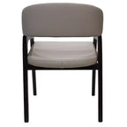 LeisureMod Cali U-Shaped Dining Arm Chairs, Set of 2, Leather Upholstery with Open-Back Design for Modern Kitchen, Dining Room, Cafe, Bistro