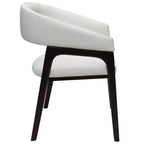 LeisureMod Cali U-Shaped Dining Arm Chairs, Set of 2, Leather Upholstery with Open-Back Design for Modern Kitchen, Dining Room, Cafe, Bistro