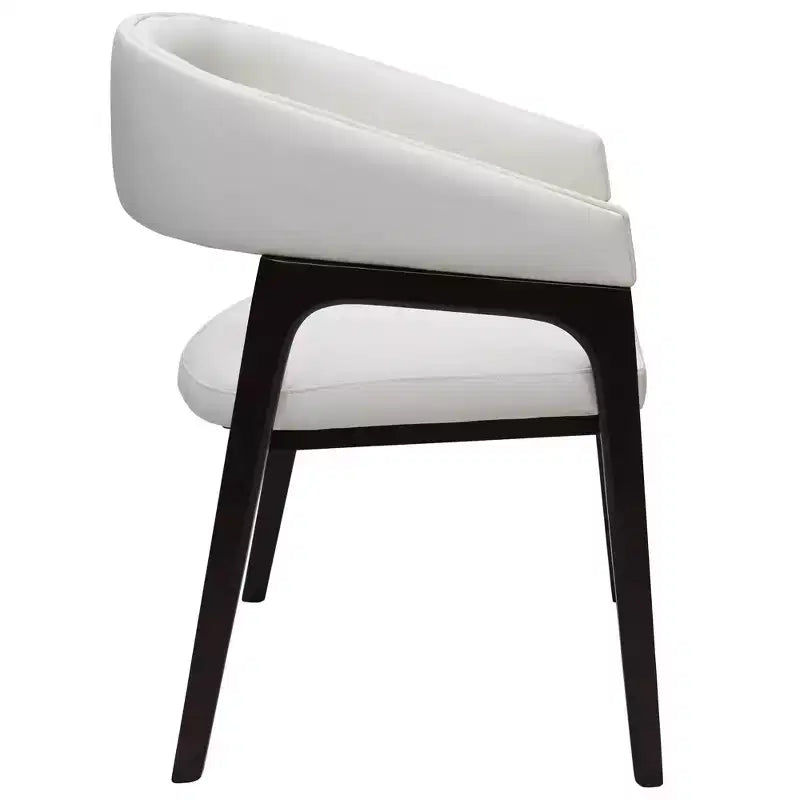 LeisureMod Cali U-Shaped Dining Arm Chairs, Set of 2, Leather Upholstery with Open-Back Design for Modern Kitchen, Dining Room, Cafe, Bistro