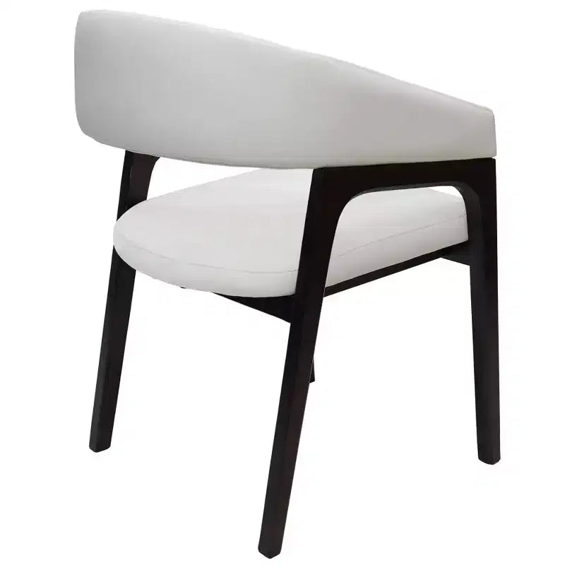 LeisureMod Cali U-Shaped Dining Arm Chairs, Set of 2, Leather Upholstery with Open-Back Design for Modern Kitchen, Dining Room, Cafe, Bistro