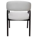 LeisureMod Cali U-Shaped Dining Arm Chairs, Set of 2, Leather Upholstery with Open-Back Design for Modern Kitchen, Dining Room, Cafe, Bistro