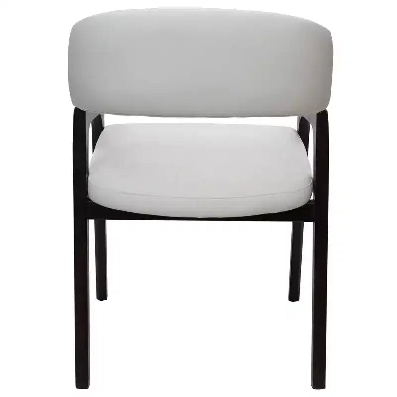 LeisureMod Cali U-Shaped Dining Arm Chairs, Set of 2, Leather Upholstery with Open-Back Design for Modern Kitchen, Dining Room, Cafe, Bistro