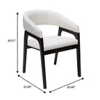 LeisureMod Cali U-Shaped Dining Arm Chairs, Set of 2, Leather Upholstery with Open-Back Design for Modern Kitchen, Dining Room, Cafe, Bistro