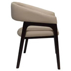 LeisureMod Cali U-Shaped Dining Arm Chairs, Set of 2, Leather Upholstery with Open-Back Design for Modern Kitchen, Dining Room, Cafe, Bistro