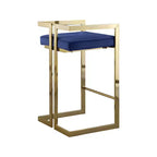 Meridian Furniture,Ezra Navy Velvet Stool, Set of 2