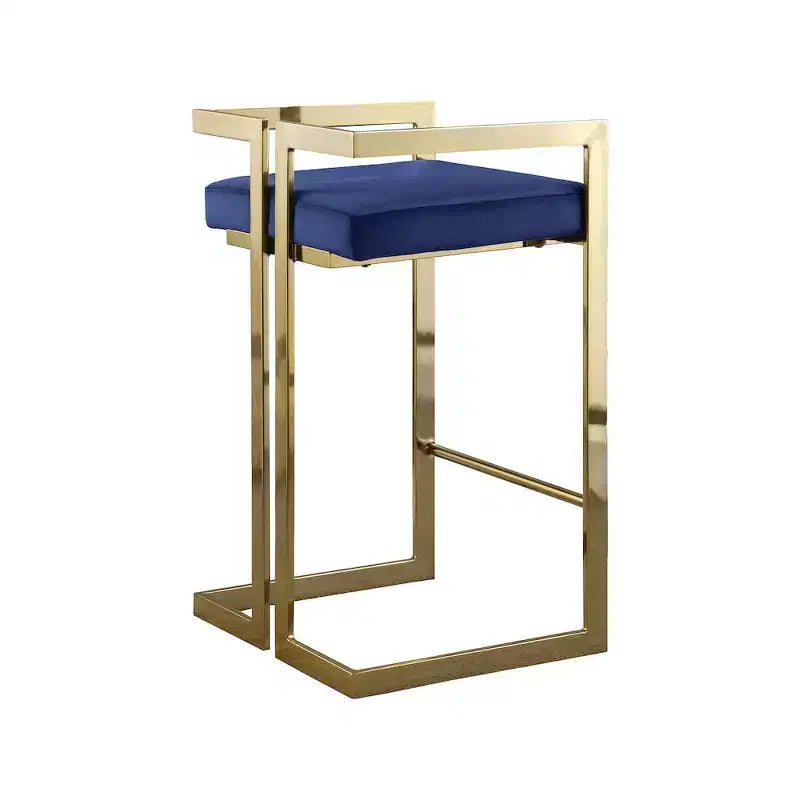 Meridian Furniture,Ezra Navy Velvet Stool, Set of 2