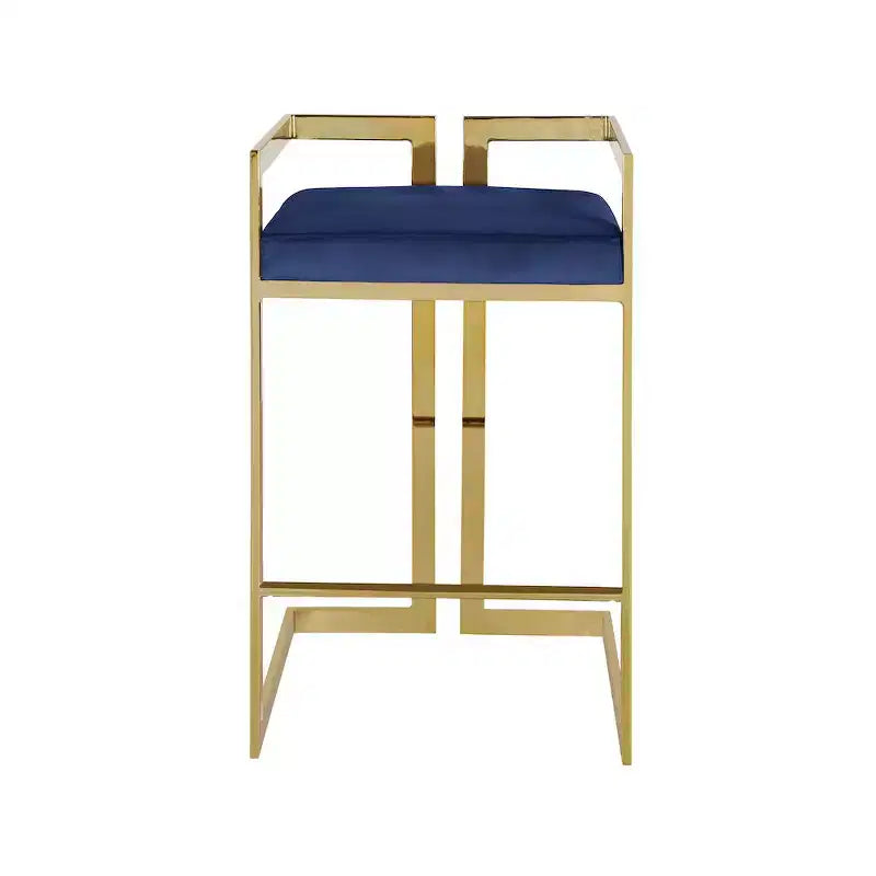 Meridian Furniture,Ezra Navy Velvet Stool, Set of 2