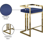 Meridian Furniture,Ezra Navy Velvet Stool, Set of 2