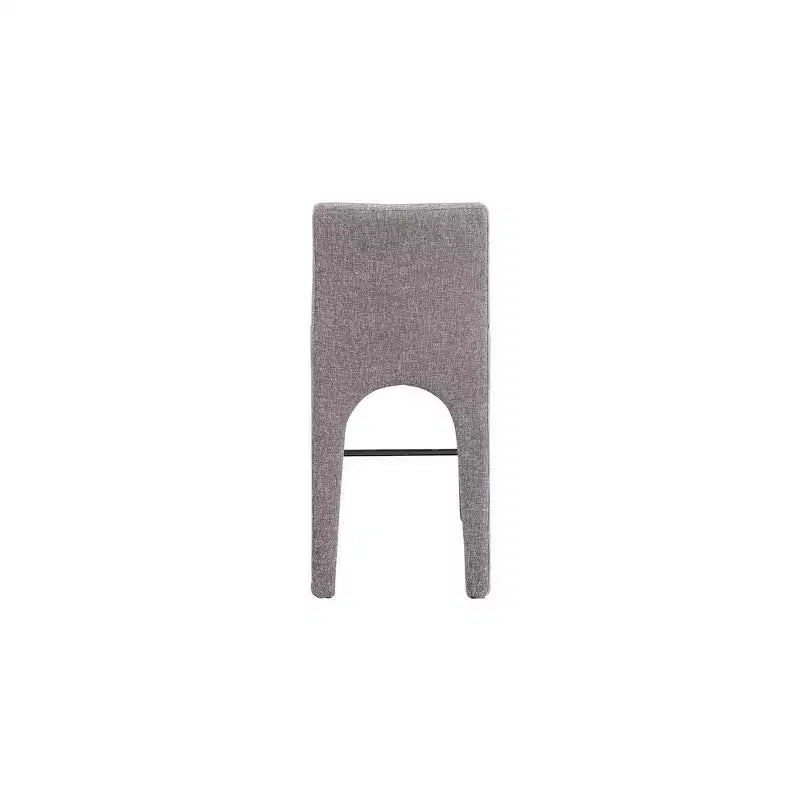 Meridian Furniture,Gramercy Brown Linen Textured Fabric Stool