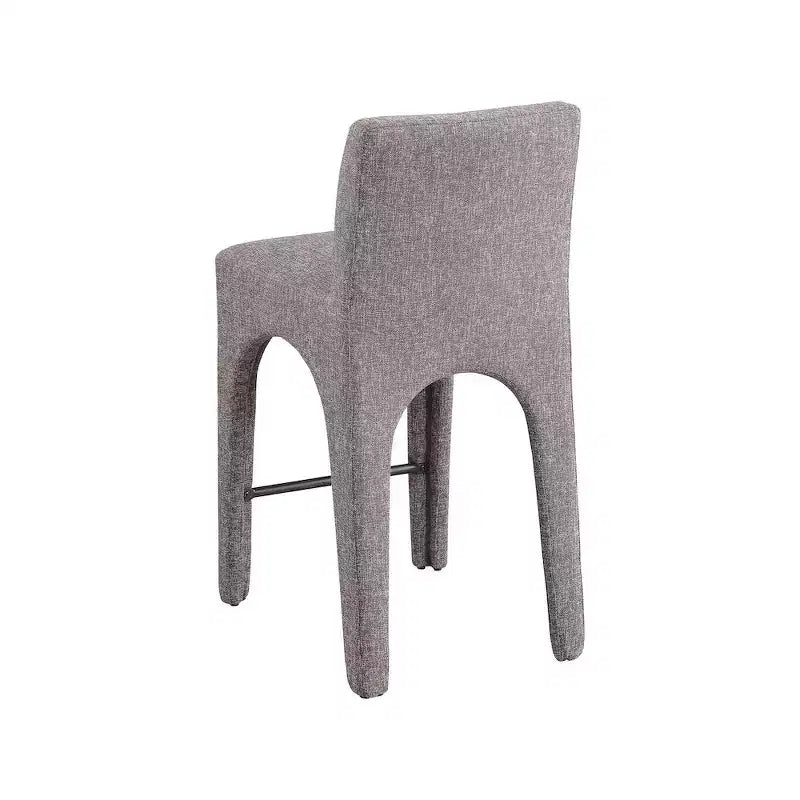 Meridian Furniture,Gramercy Brown Linen Textured Fabric Stool