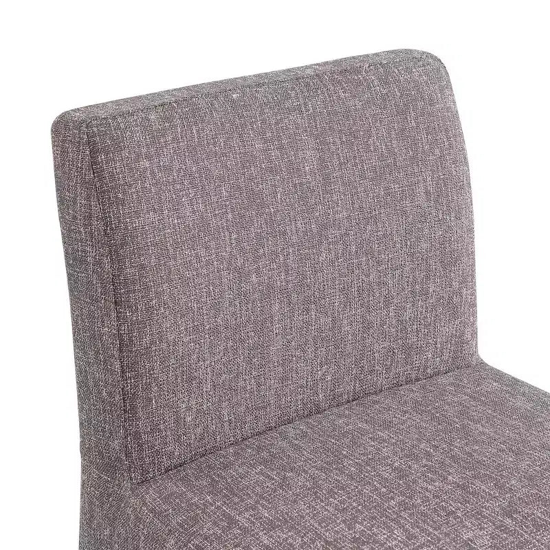 Meridian Furniture,Gramercy Brown Linen Textured Fabric Stool