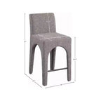 Meridian Furniture,Gramercy Brown Linen Textured Fabric Stool