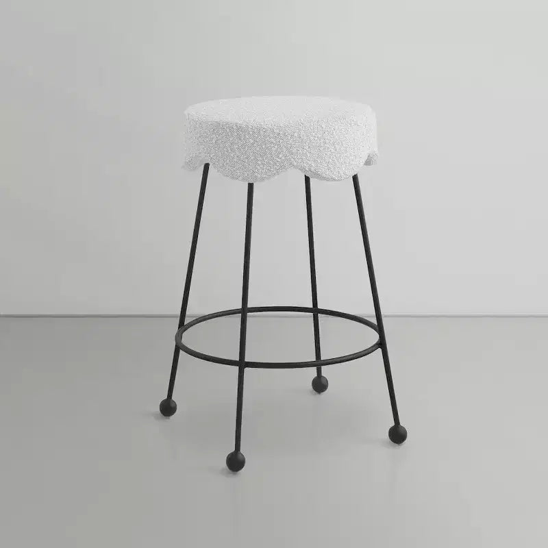 Meridian Furniture,Fleur Cream Fabric Counter Stool