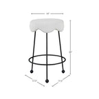 Meridian Furniture,Fleur Cream Fabric Counter Stool