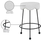 Meridian Furniture,Fleur Cream Fabric Counter Stool