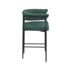 Meridian Furniture,Malin Green Boucle Fabric Counter Stool, Set of 2