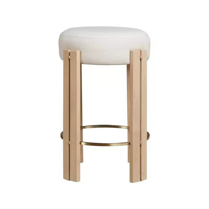 Meridian Furniture,Harrison Cream Vegan Leather Counter Stool