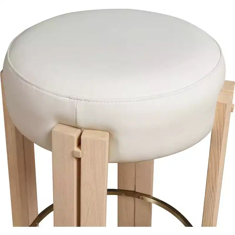 Meridian Furniture,Harrison Cream Vegan Leather Counter Stool