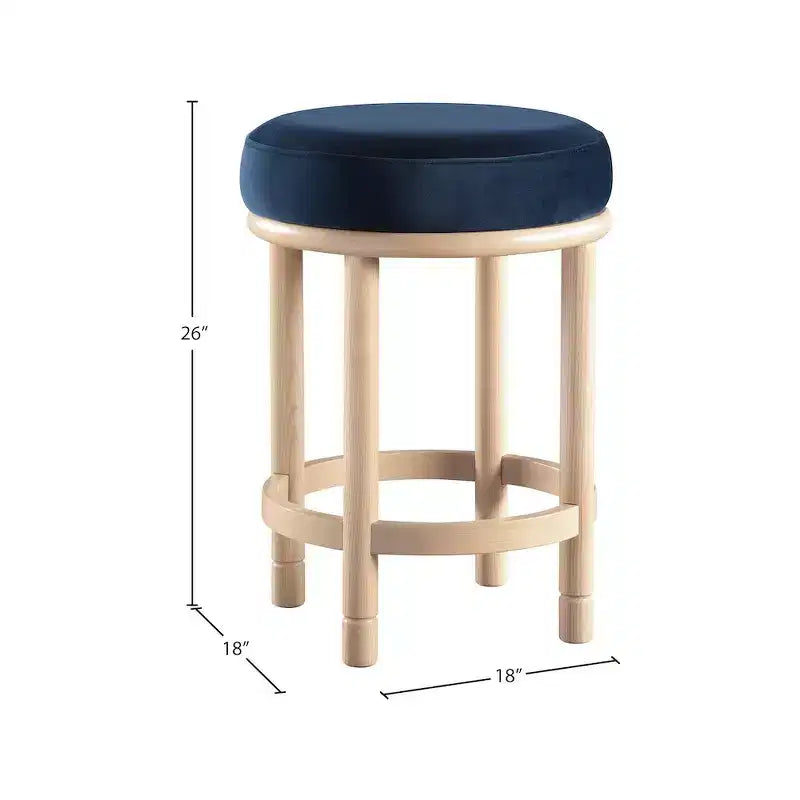 Meridian Furniture,Monette Navy Velvet Counter Stool