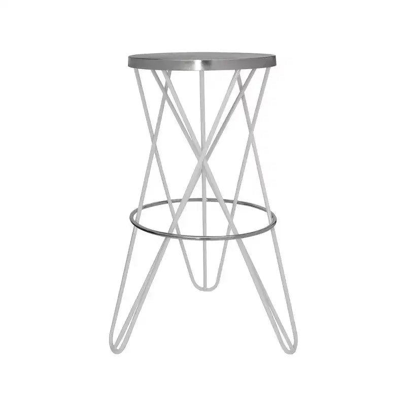 Meridian Furniture,Mercury White Iron Bar Stool