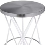 Meridian Furniture,Mercury White Iron Bar Stool
