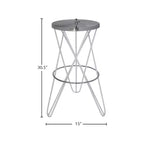 Meridian Furniture,Mercury White Iron Bar Stool