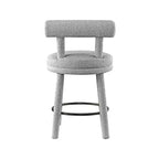 Meridian Furniture,Parlor Grey Boucle Fabric Stool, Set of 2
