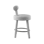 Meridian Furniture,Parlor Grey Boucle Fabric Stool, Set of 2