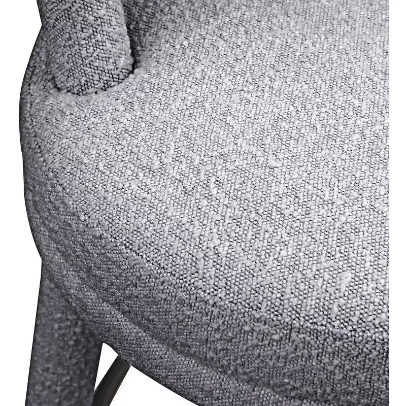 Meridian Furniture,Parlor Grey Boucle Fabric Stool, Set of 2