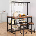 TROPOW Large Kitchen Island Bakers Rack Microwave Oven Stand Kitchen Shelf with 3 Tier Storage, Metal Coffee Bar Table, for Dining Living Room