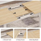 CuisinSmart Dining Table, 63 Large Extendable Dining Room Table, Kitchen Table (Only Table)