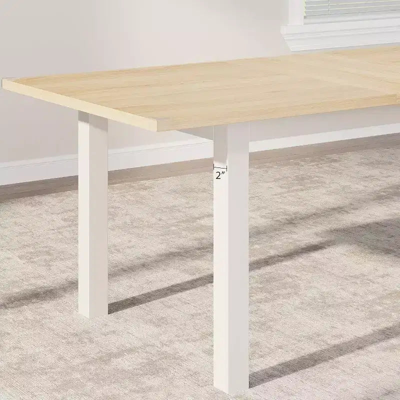 CuisinSmart Dining Table, 63 Large Extendable Dining Room Table, Kitchen Table (Only Table)
